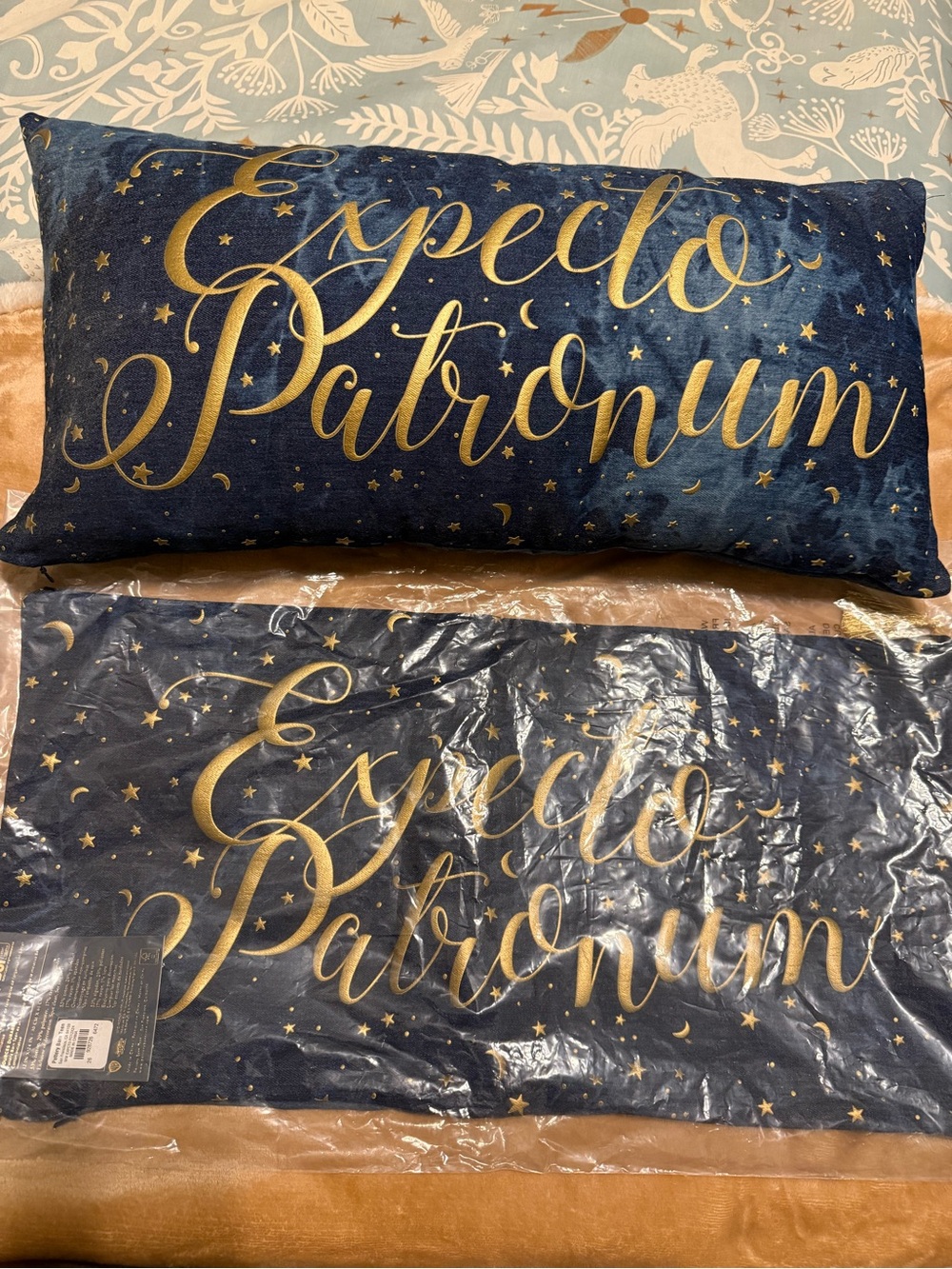 Pottery Barn Teen Navy Pillowcase (just one) with Metallic Gold Dot Design